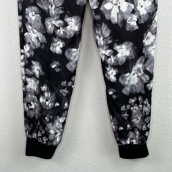 Rebecca Taylor Pleated Georgette Black Ghost Floral Ankle Silk Jogger Pants 4 - Picture 12 of 15